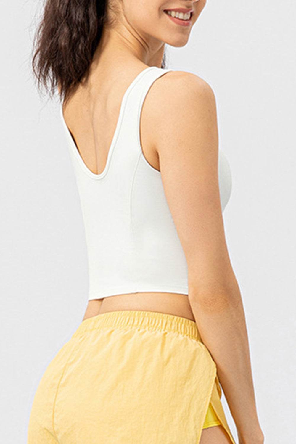 Round Neck Wide Strap Active Tank - Selvanelle