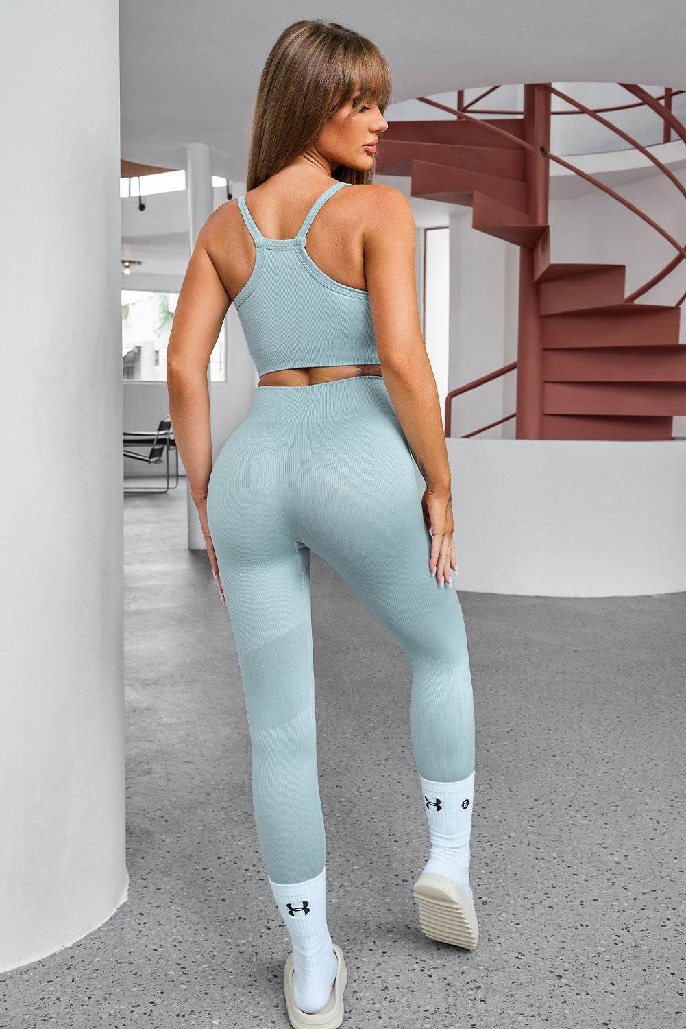 Tank Cropped Active Top and Pants Set - Selvanelle