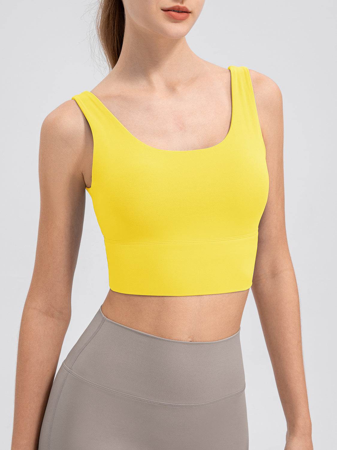 Scoop Neck Wide Strap Active Tank - Selvanelle
