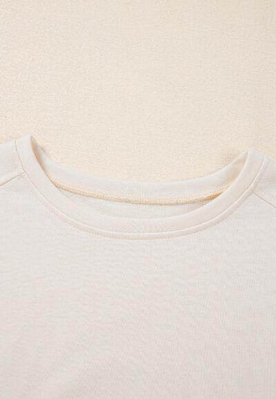 Pearl Detail Round Neck Half Sleeve Blouse for Women - Selvanelle