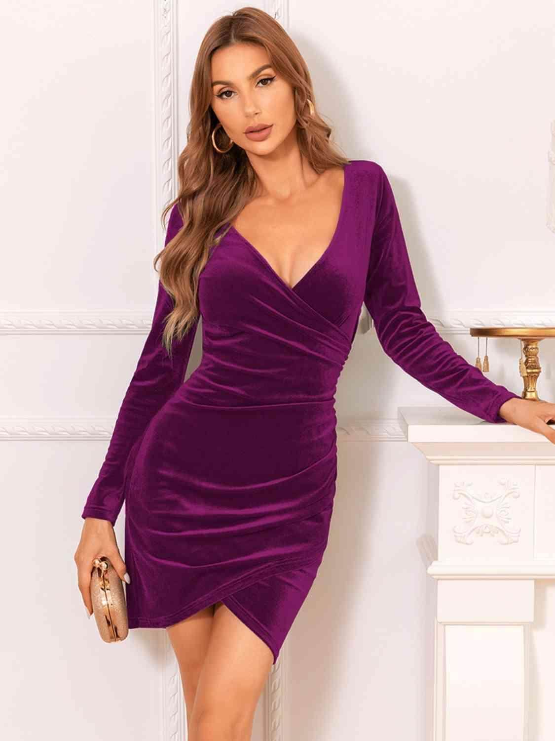 Long Sleeve Tulip Hem Dress for Effortless Style - Selvanelle