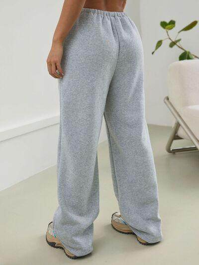 Drawstring Wide Leg Pants with Pockets for Comfort - Selvanelle