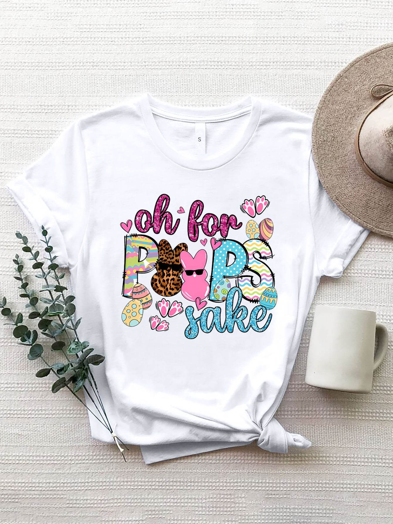 OH FOR PEEPS SAKE Round Neck T-Shirt - Selvanelle