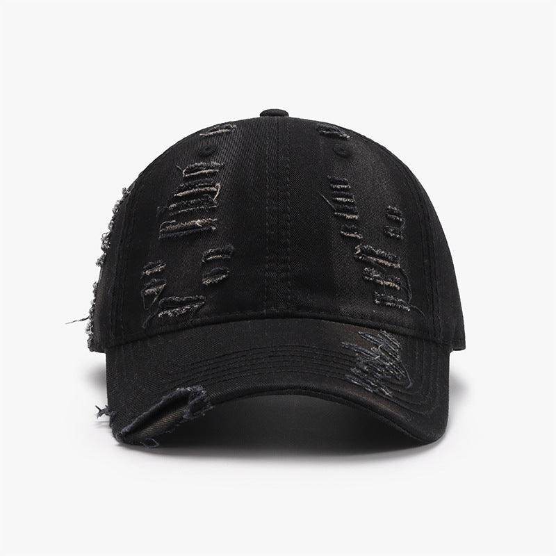 Distressed Adjustable Cotton Baseball Cap for Everyday Wear - Selvanelle