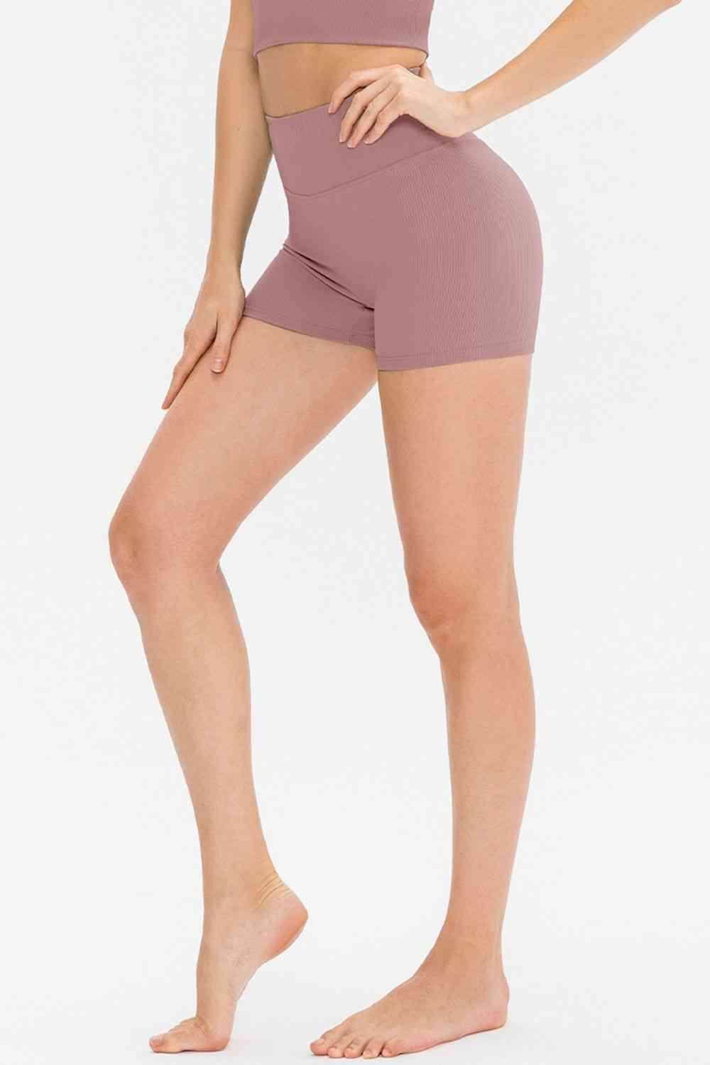 Slim Fit Wide Waistband Sports Shorts for Active Lifestyle - Selvanelle