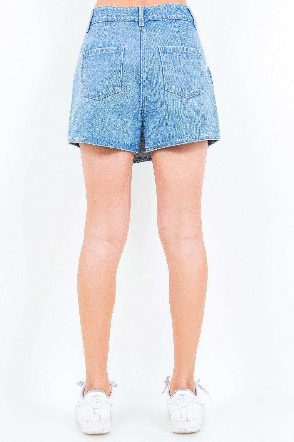 American Bazi Cargo Pocket Denim Skort for Trendy Style - Selvanelle