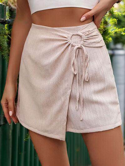 Perfee Tied Ruched Elastic Waist Shorts for Women Fashion - Selvanelle