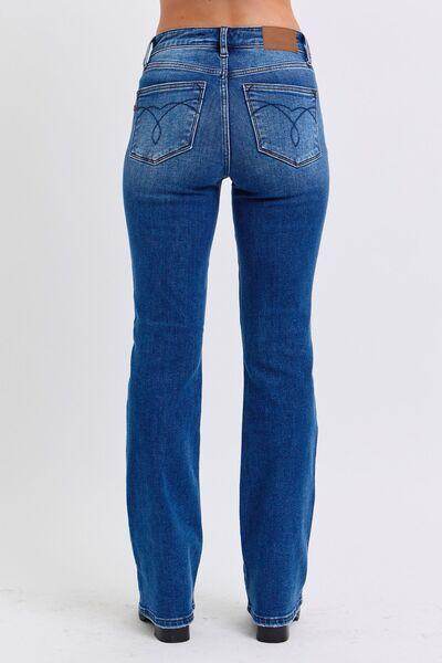 Judy Blue Full Size Run Mid-Rise Bootcut Jeans Thermal Lining - Selvanelle