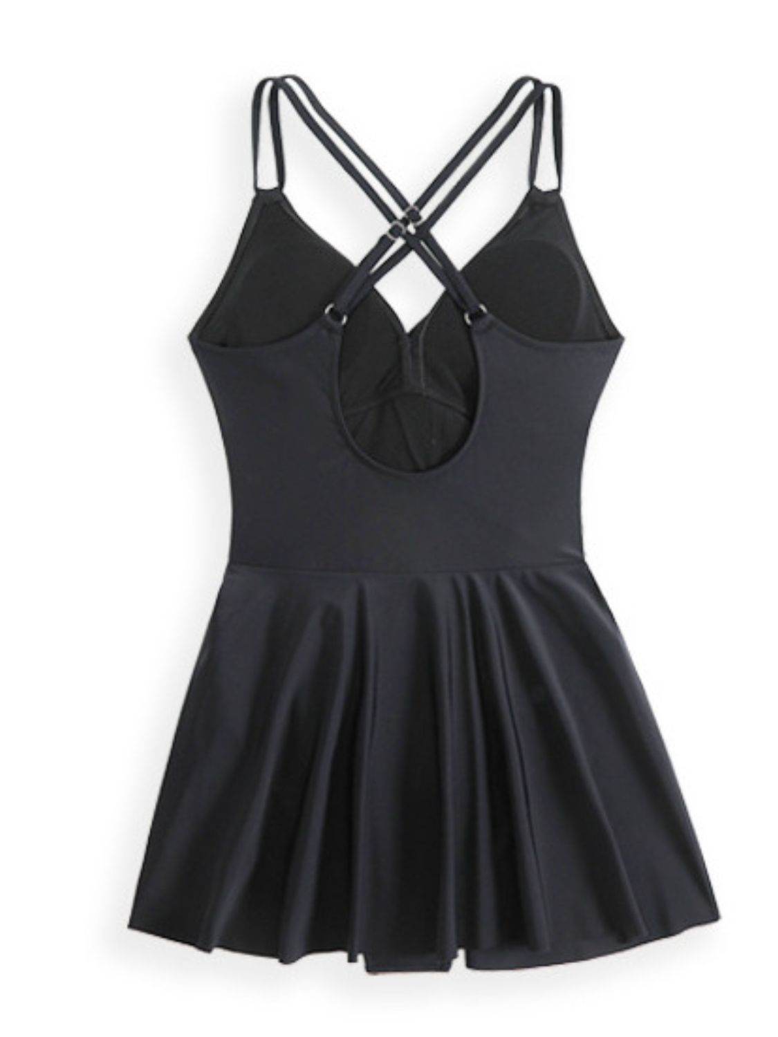 Twisted Front Crisscross Double Spaghetti Strap One-Piece Swimwear - Selvanelle