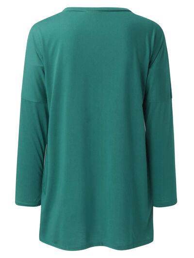 Full Size Round Neck Long Sleeve T-Shirt for Women - Selvanelle