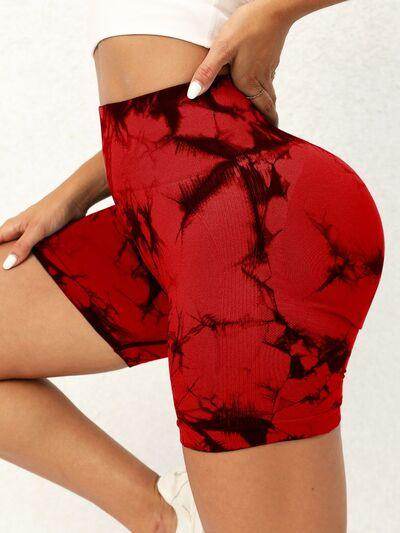 Tie-Dye High Waist Active Shorts for Women Workout Gear - Selvanelle