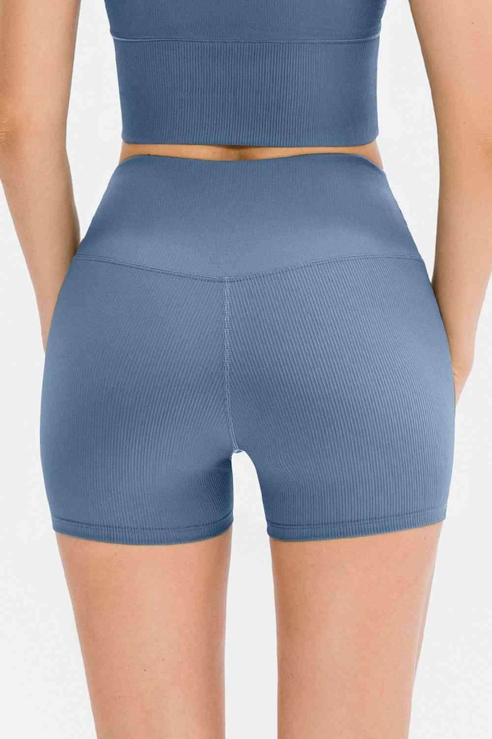 Slim Fit Wide Waistband Sports Shorts for Active Lifestyle - Selvanelle