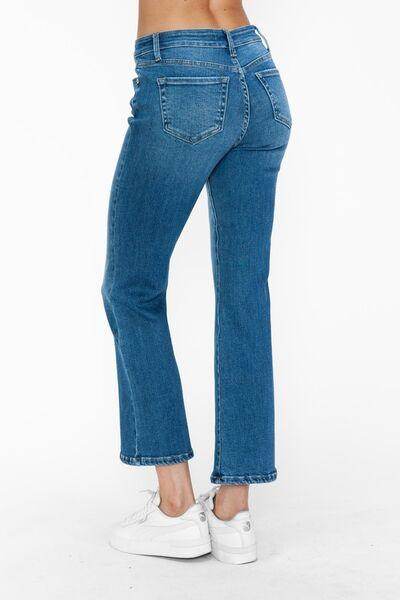 Bytos Full Size Cat's Whiskers Mid Rise Ankle Jeans For Women - Selvanelle