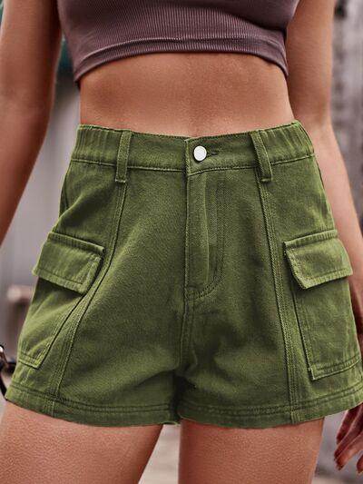 High Waist Denim Shorts with Pockets for Summer Style - Selvanelle