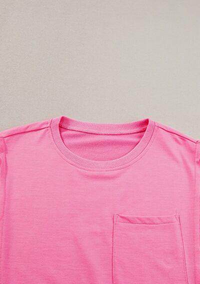 Exposed Seam Side Slit Round Neck Top for Women - Selvanelle