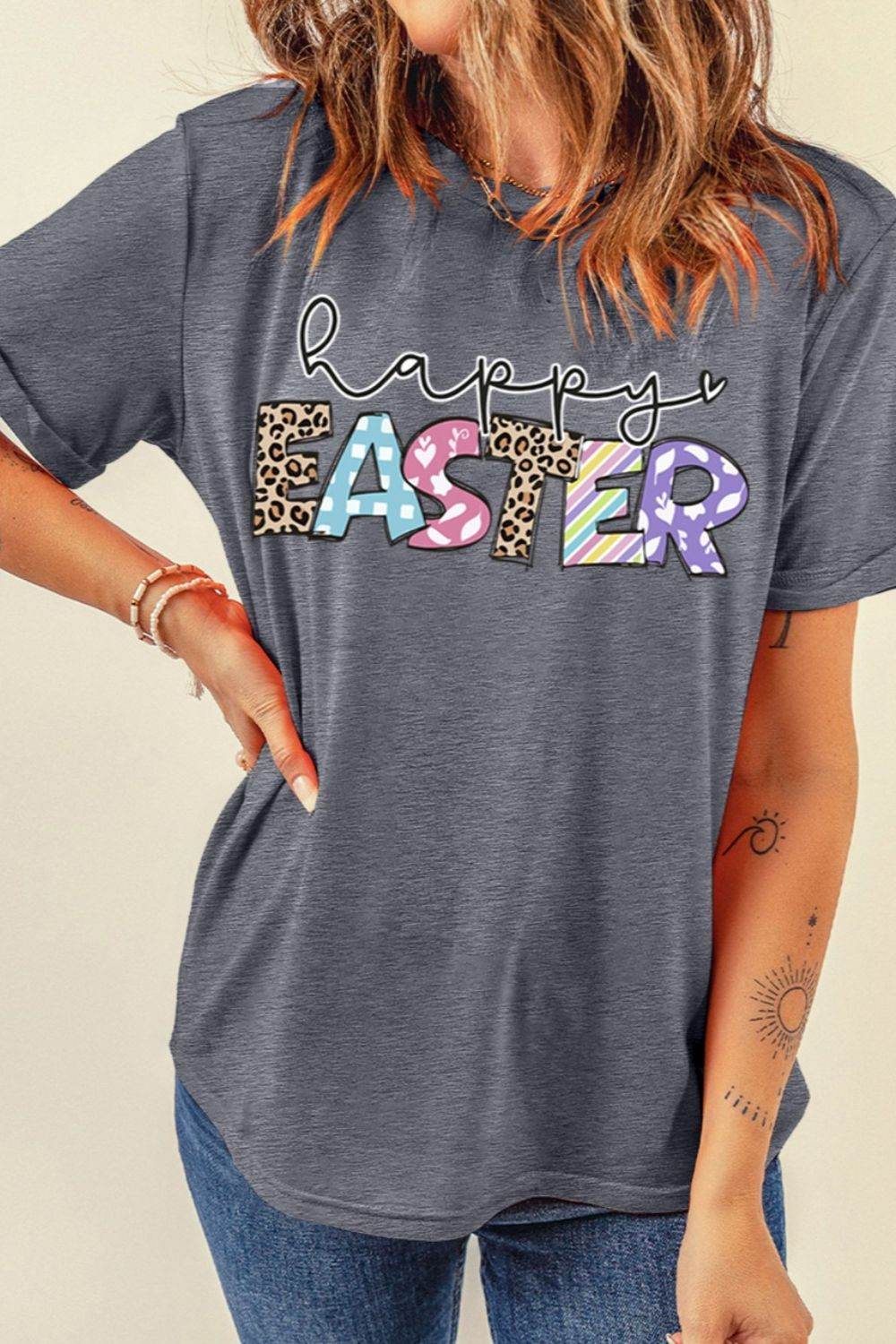 HAPPY EASTER Graphic Short Sleeve T-Shirt - Selvanelle