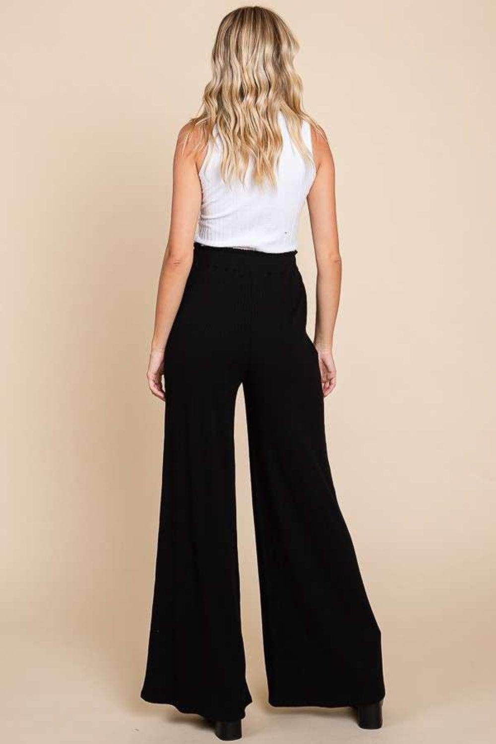 Culture Code Full Size High Waist Wide Leg Pants for Women - Selvanelle