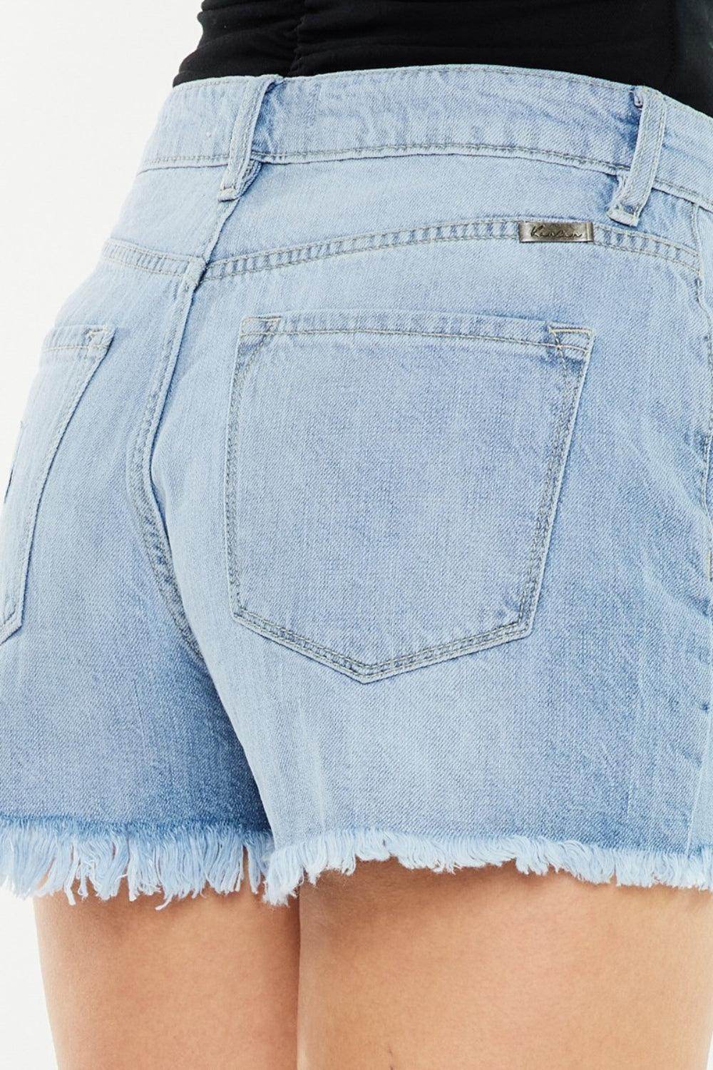 Kancan Raw Hem Distressed High Waist Denim Shorts Women - Selvanelle