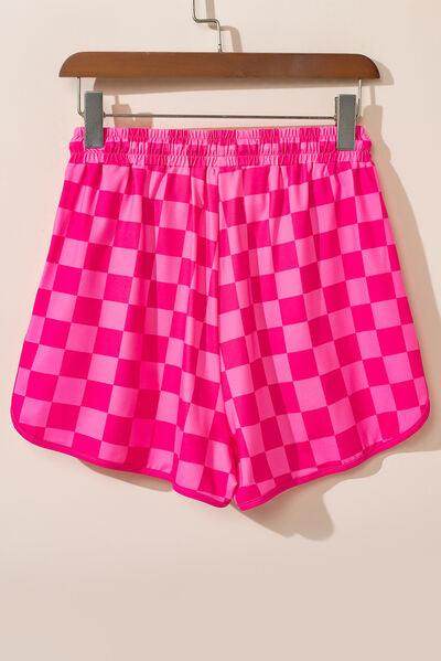 Drawstring Checkered Shorts with Pockets for Summer Fun - Selvanelle