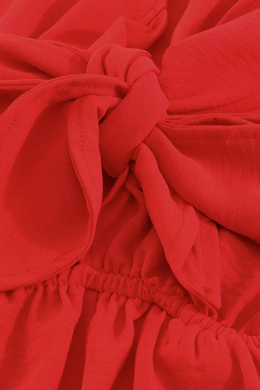 Tied Flounce Sleeve Plunge Romper - Selvanelle