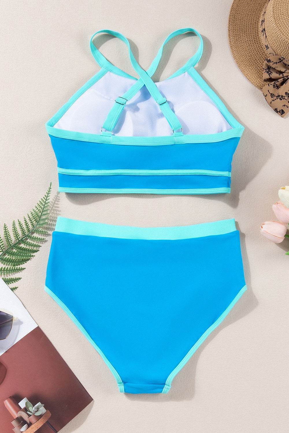 Crisscross Round Neck Two-Piece Swim Set - Selvanelle