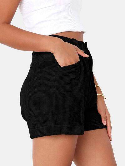 Full Size High Waist Shorts with Pockets for Women - Selvanelle
