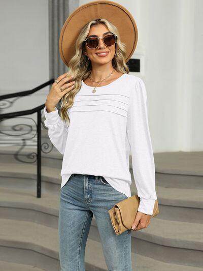 Round Neck Long Sleeve T-Shirt for Women in Various Sizes - Selvanelle