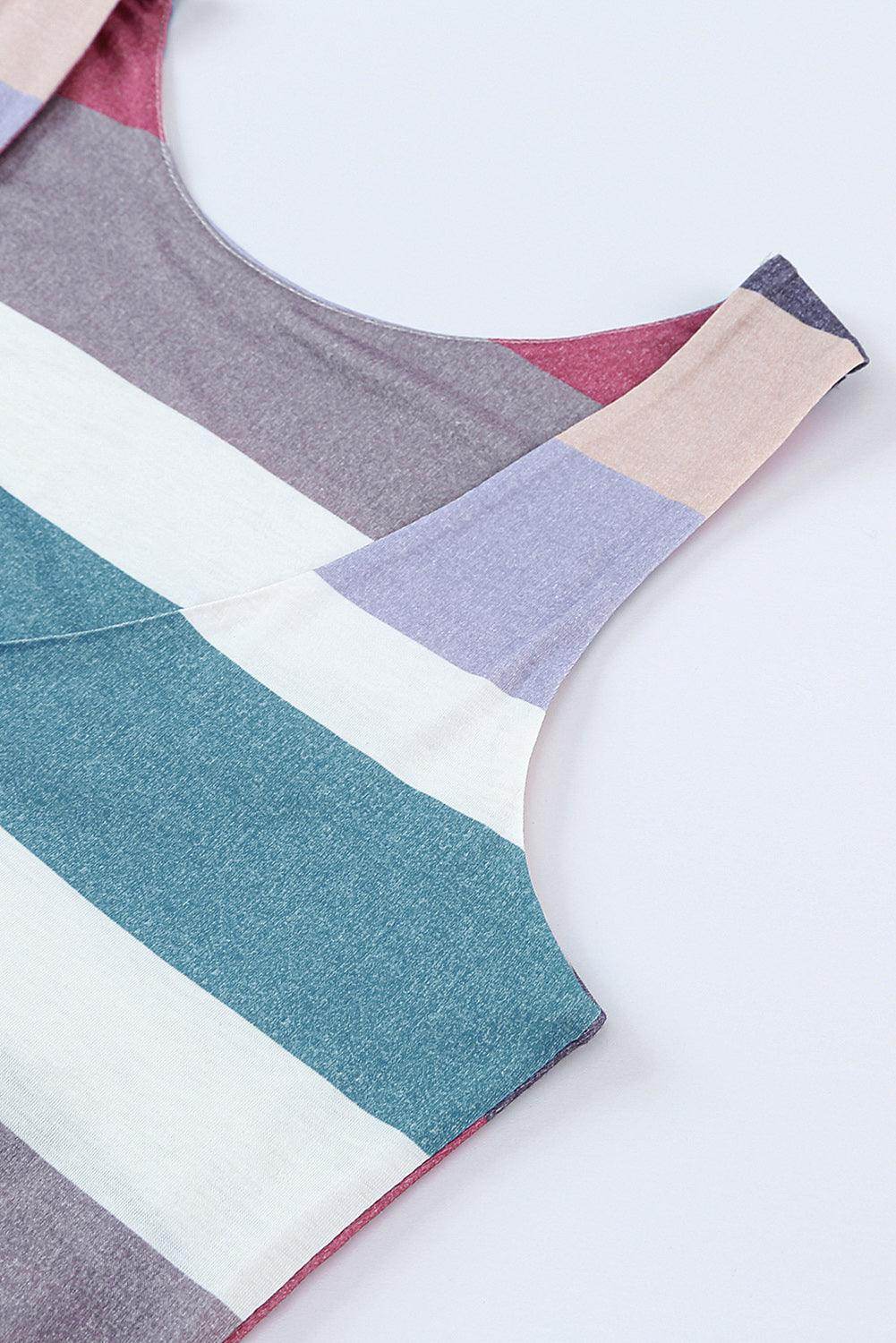 Striped Slit Sleeveless Maxi Dress for Casual Summer Style - Selvanelle