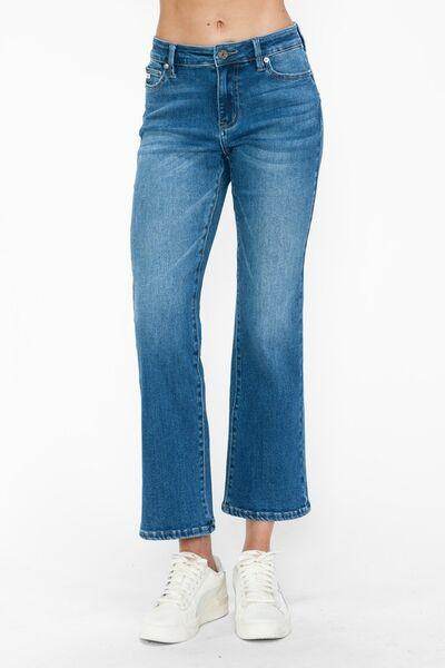Bytos Full Size Cat's Whiskers Mid Rise Ankle Jeans For Women - Selvanelle