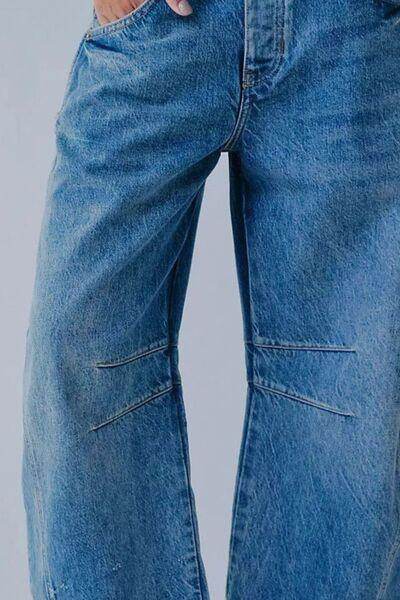 Stylish Wide Leg Jeans with Pockets for Comfort - Selvanelle