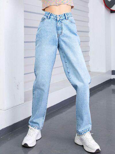 Stylish Straight Leg Jeans with Pockets for Every Occasion - Selvanelle