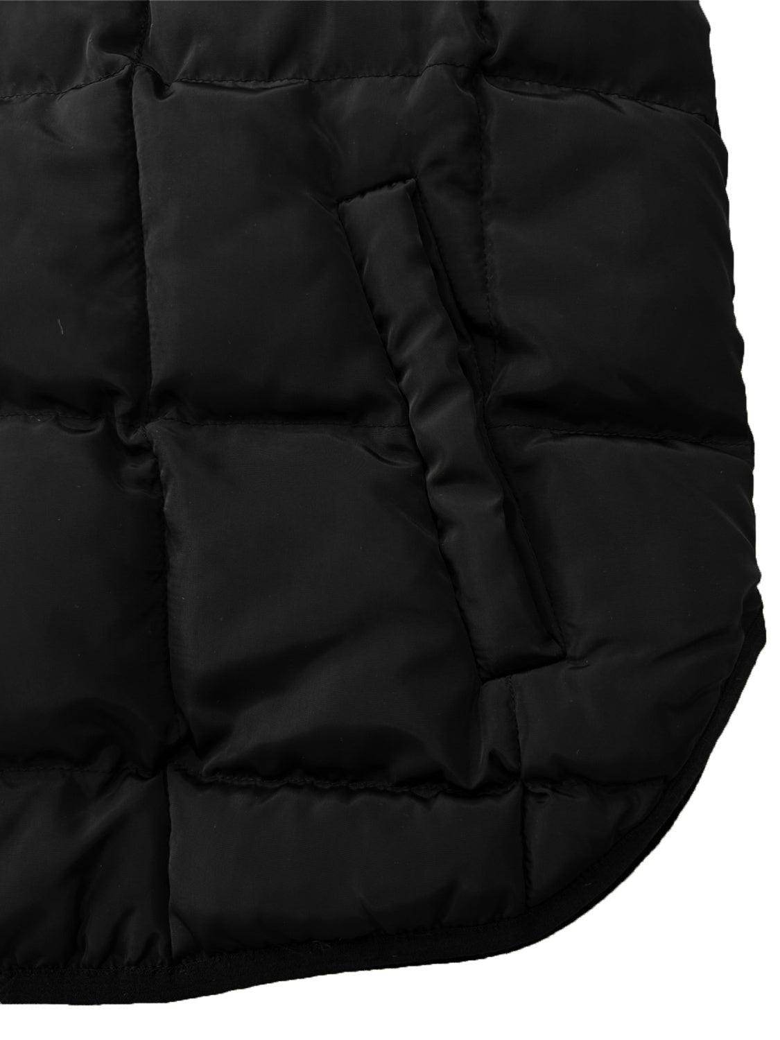 Pocketed Plaid Quilted Zip Up Winter Coat for Women - Selvanelle