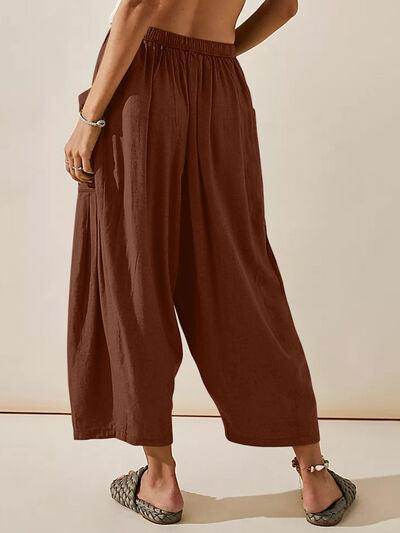 Full Size Wide Leg Pants with Pockets for Women - Selvanelle