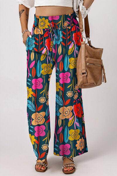 Printed High Waist Wide Leg Pants for Women Fashion - Selvanelle