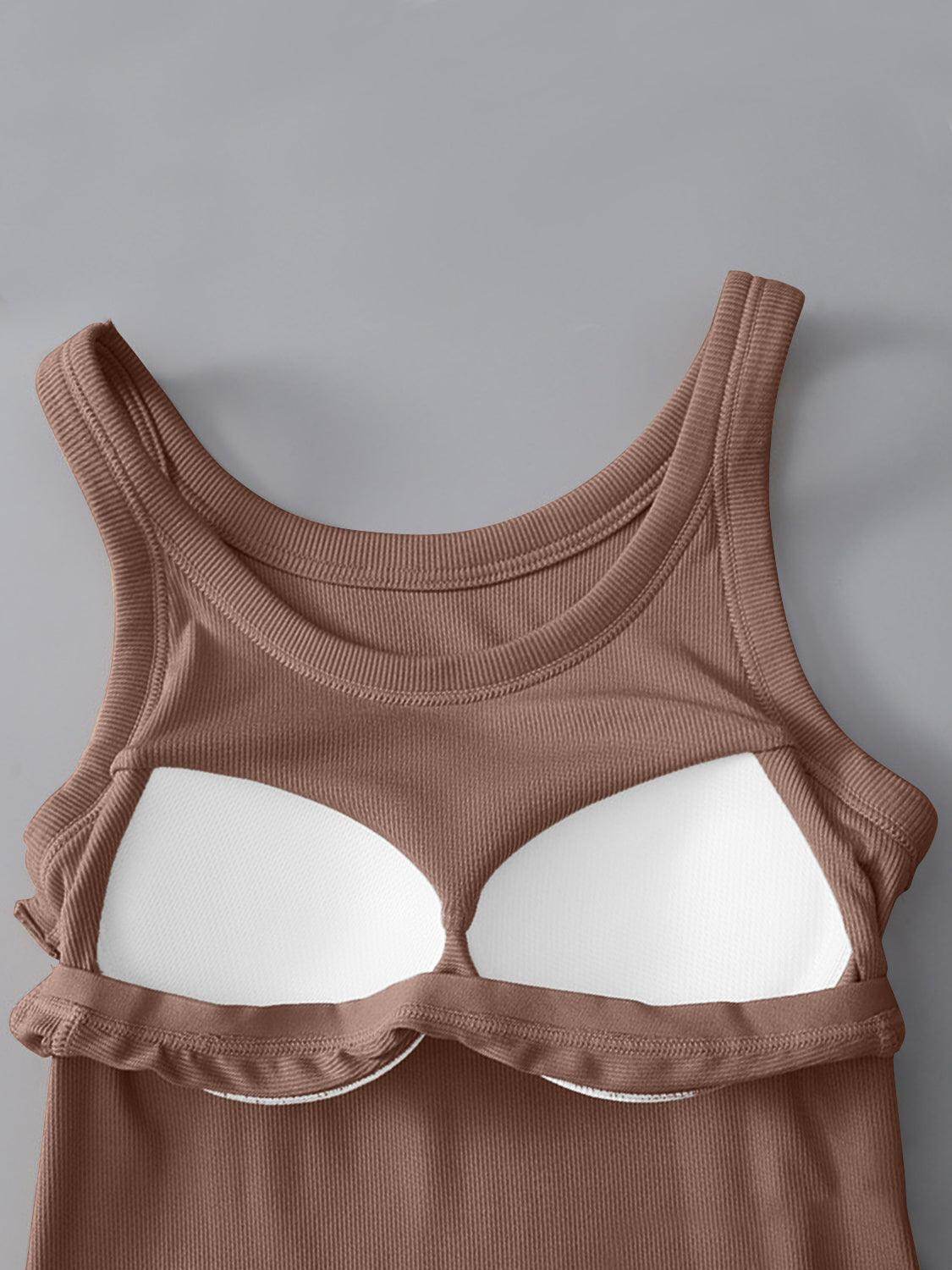 Round Neck Tank with Bra for Everyday Comfort Wear - Selvanelle