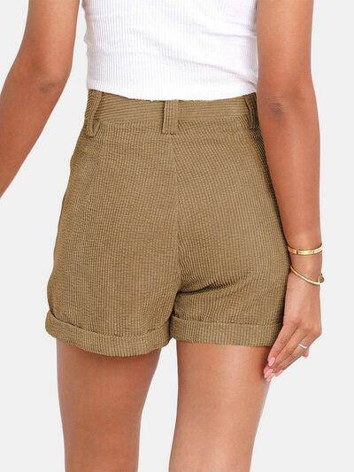Full Size High Waist Shorts with Pockets for Women - Selvanelle