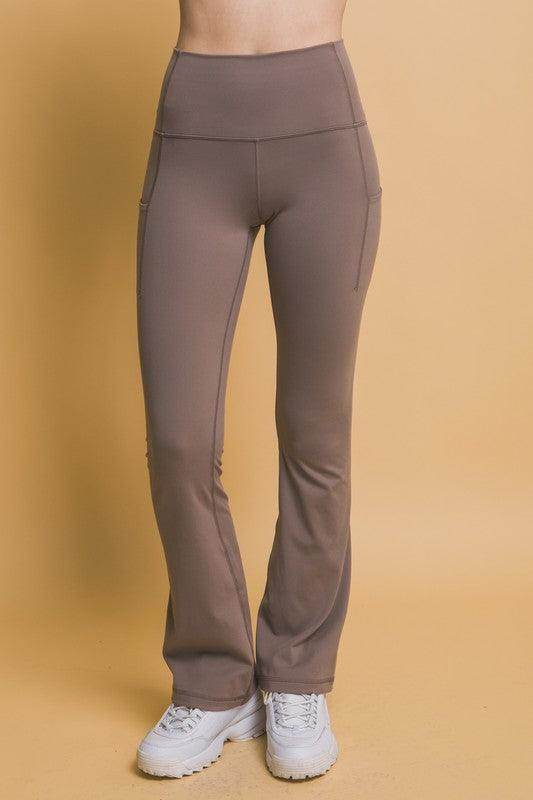 Love Tree High Waist Flare Active Leggings with Pockets - Selvanelle