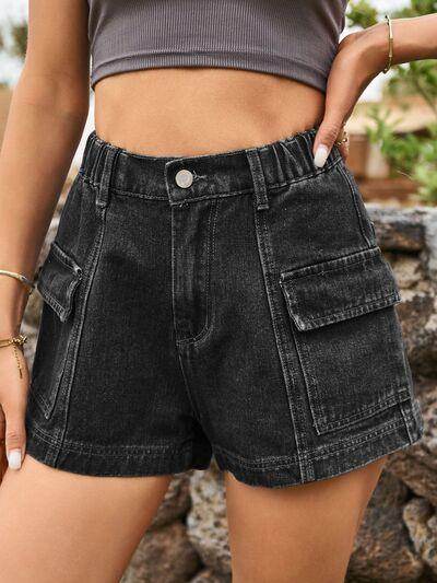 High Waist Denim Shorts with Pockets for Summer Style - Selvanelle