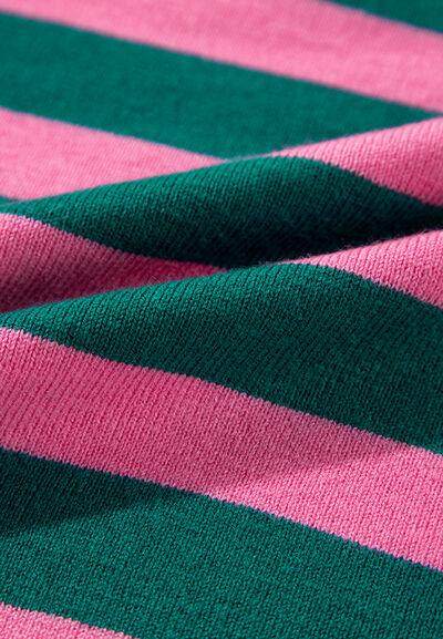 Contrast Striped Quarter Zip Long Sleeve Sweater for Women - Selvanelle