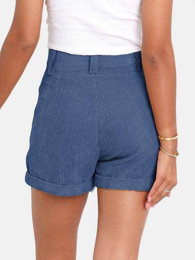 Full Size High Waist Shorts with Pockets for Women - Selvanelle