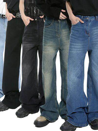 Wide Leg Jeans with Pockets for Stylish Comfort - Selvanelle