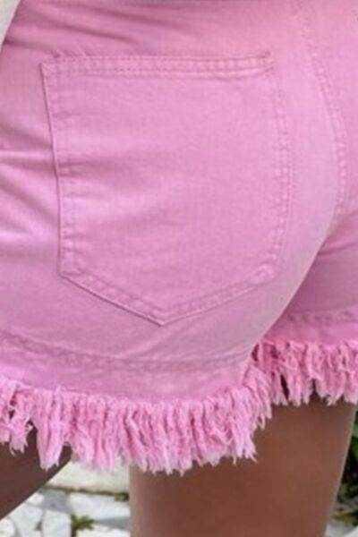 Raw Hem High Waist Denim Shorts for Stylish Summer Wear - Selvanelle