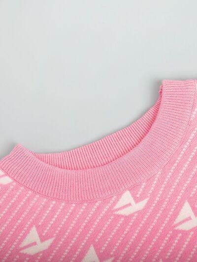 Contrast Round Neck Long Sleeve Sweater for Women Fashion - Selvanelle