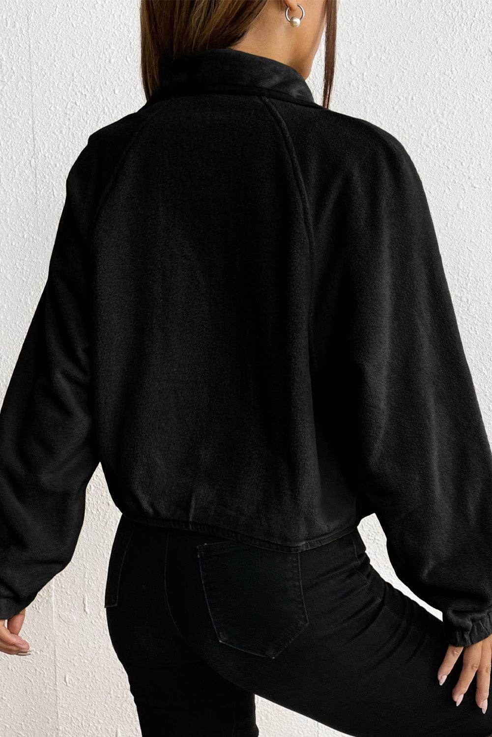 Snap Down Collared Jacket for Women with Pockets - Selvanelle