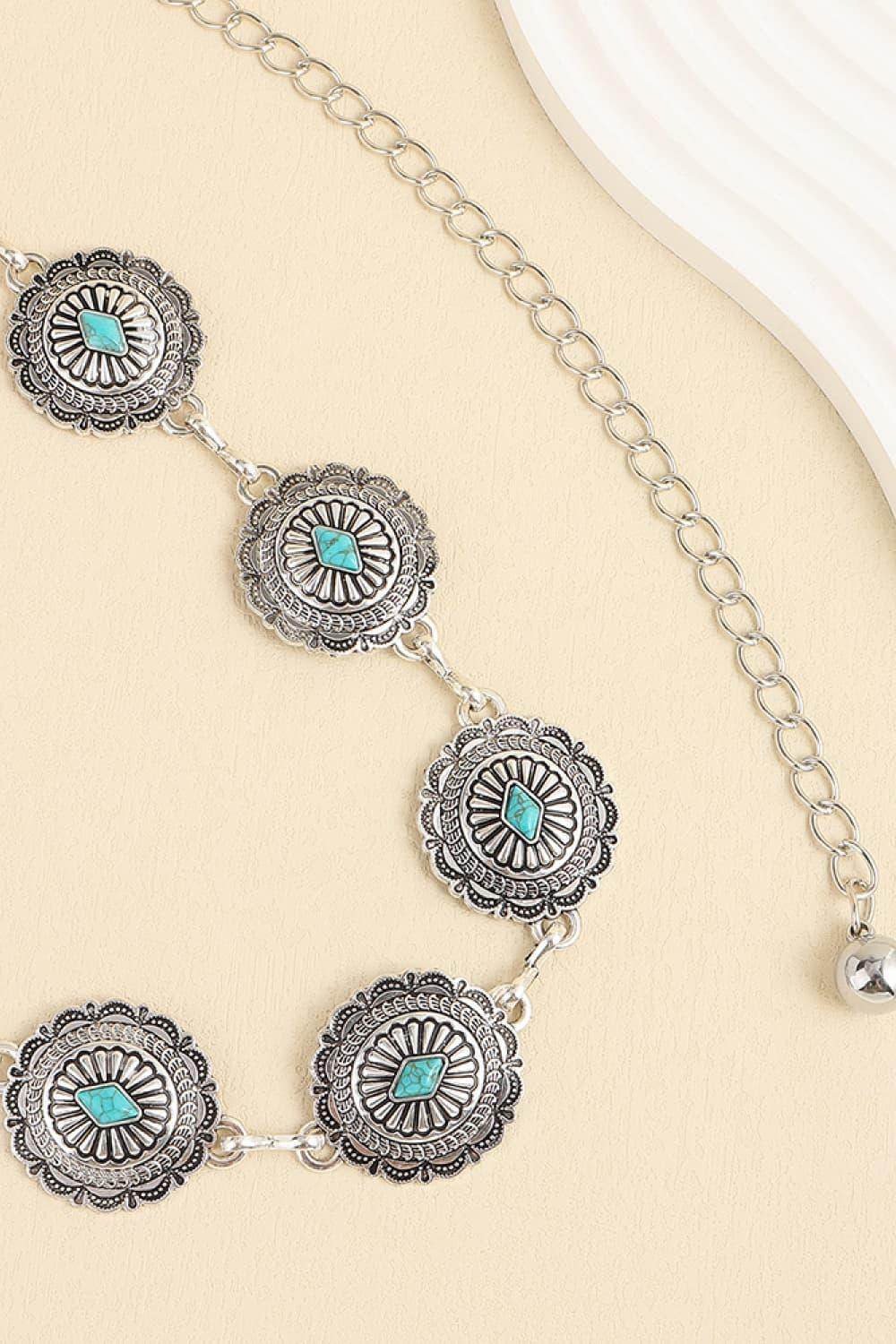 Vintage Turquoise Alloy Belt for Chic Fashion Style - Selvanelle