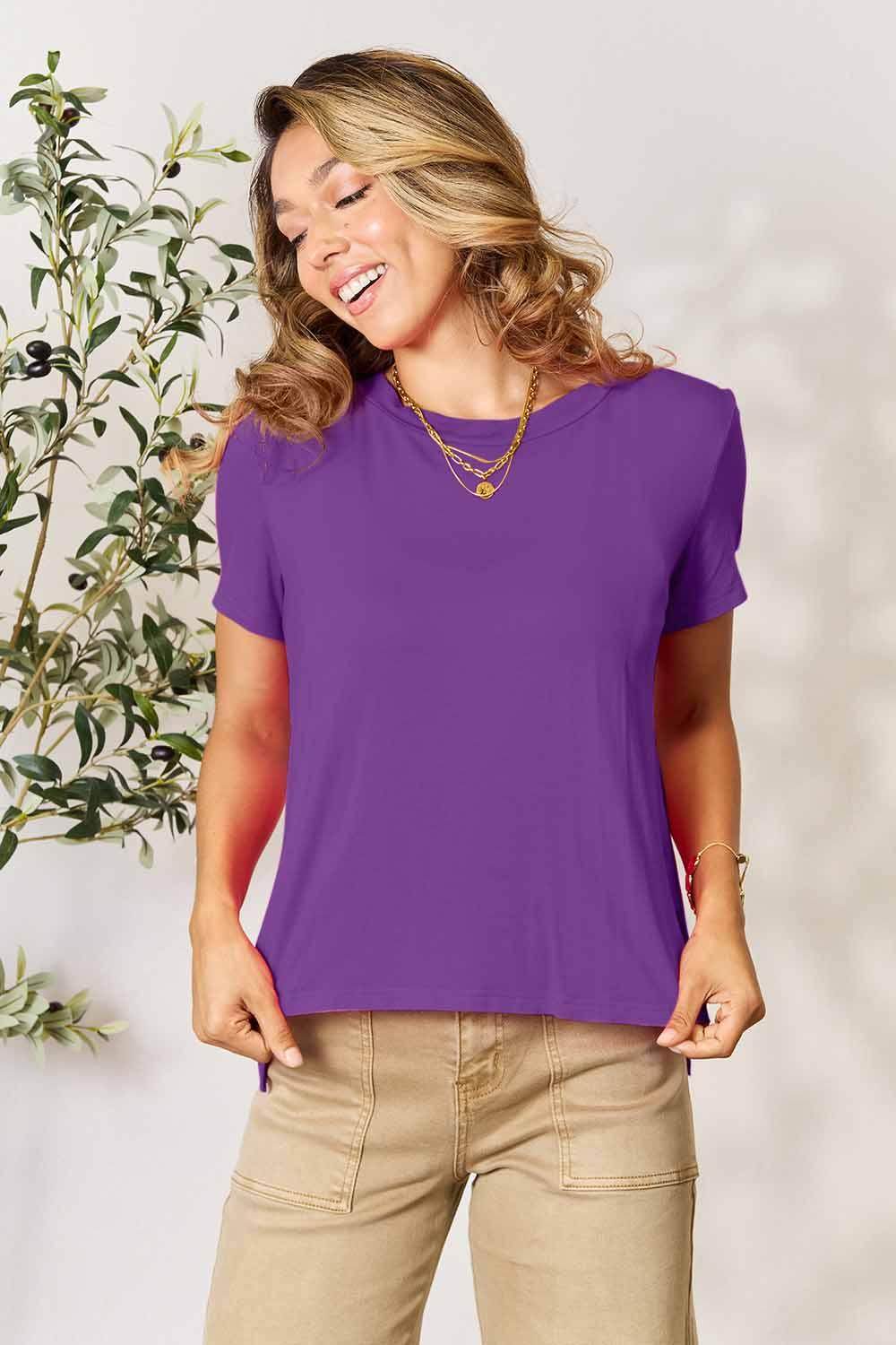 Basic Bae Full Size Round Neck Short Sleeve T-Shirt Black - Selvanelle