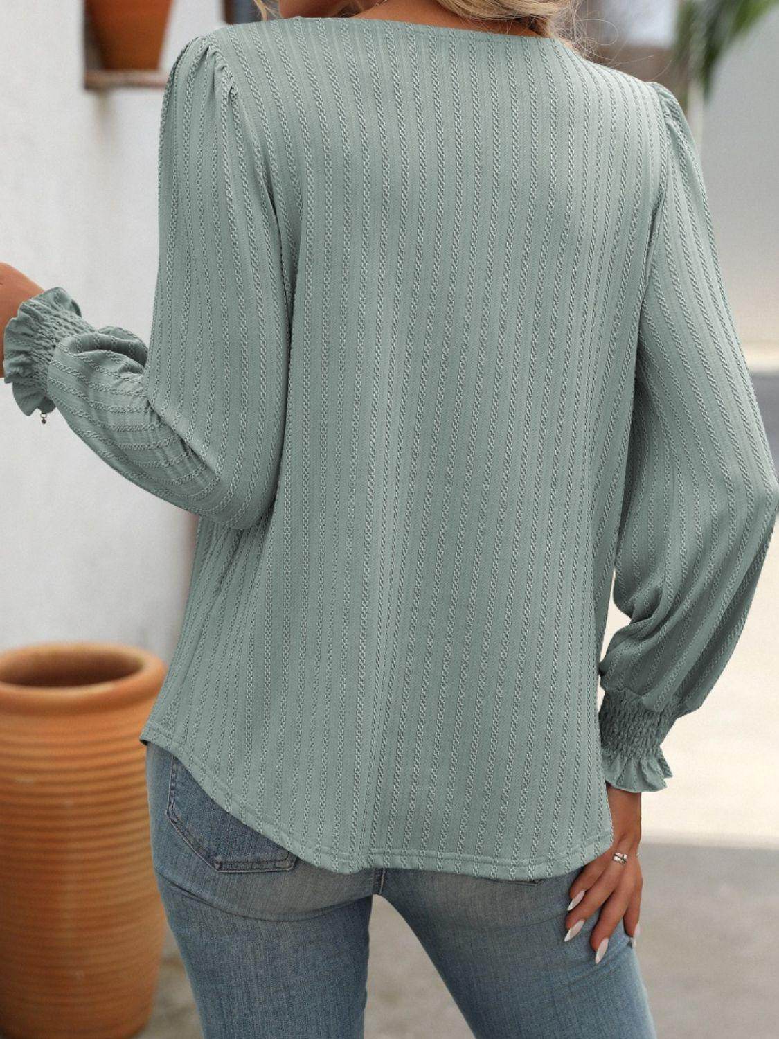 Mandy Square Neck Long Sleeve Top for Stylish Comfort - Selvanelle