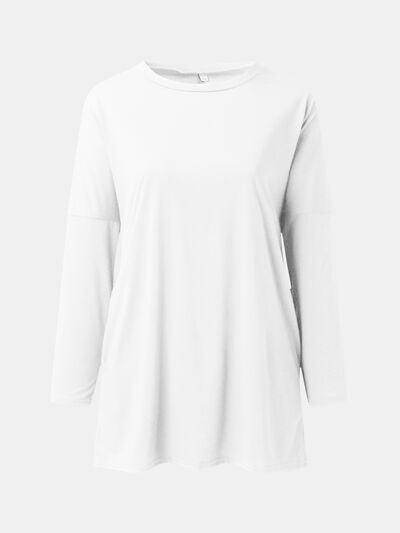 Full Size Round Neck Long Sleeve T-Shirt for Women - Selvanelle