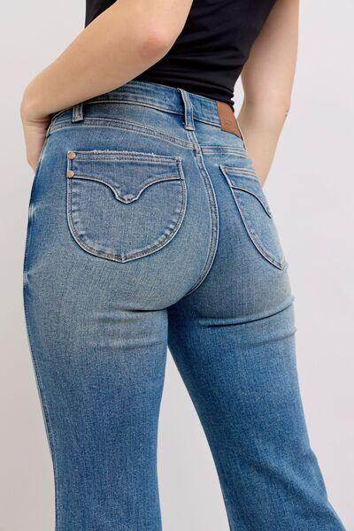 Judy Blue MR Tummy Control Vintage Wash Jeans for Women - Selvanelle