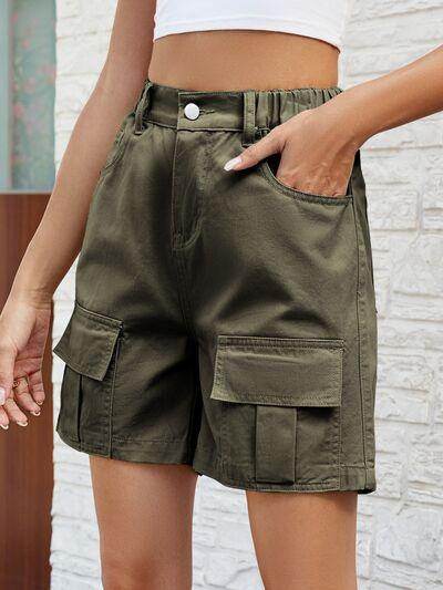 Stylish Pocketed High Waist Denim Shorts for Women - Selvanelle